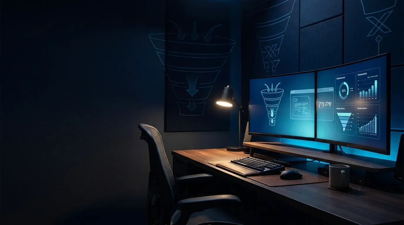 סביבת עבודה אסטרטגית עם דשבורדים של משפכי מכירות